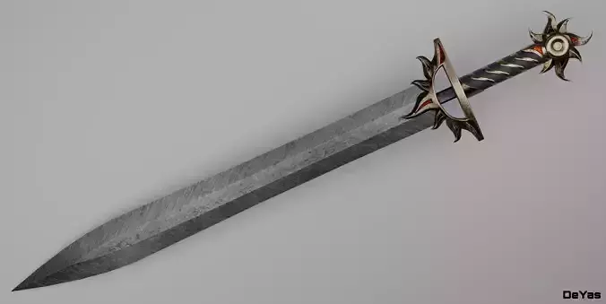 Solar sword  Low-poly 3D model