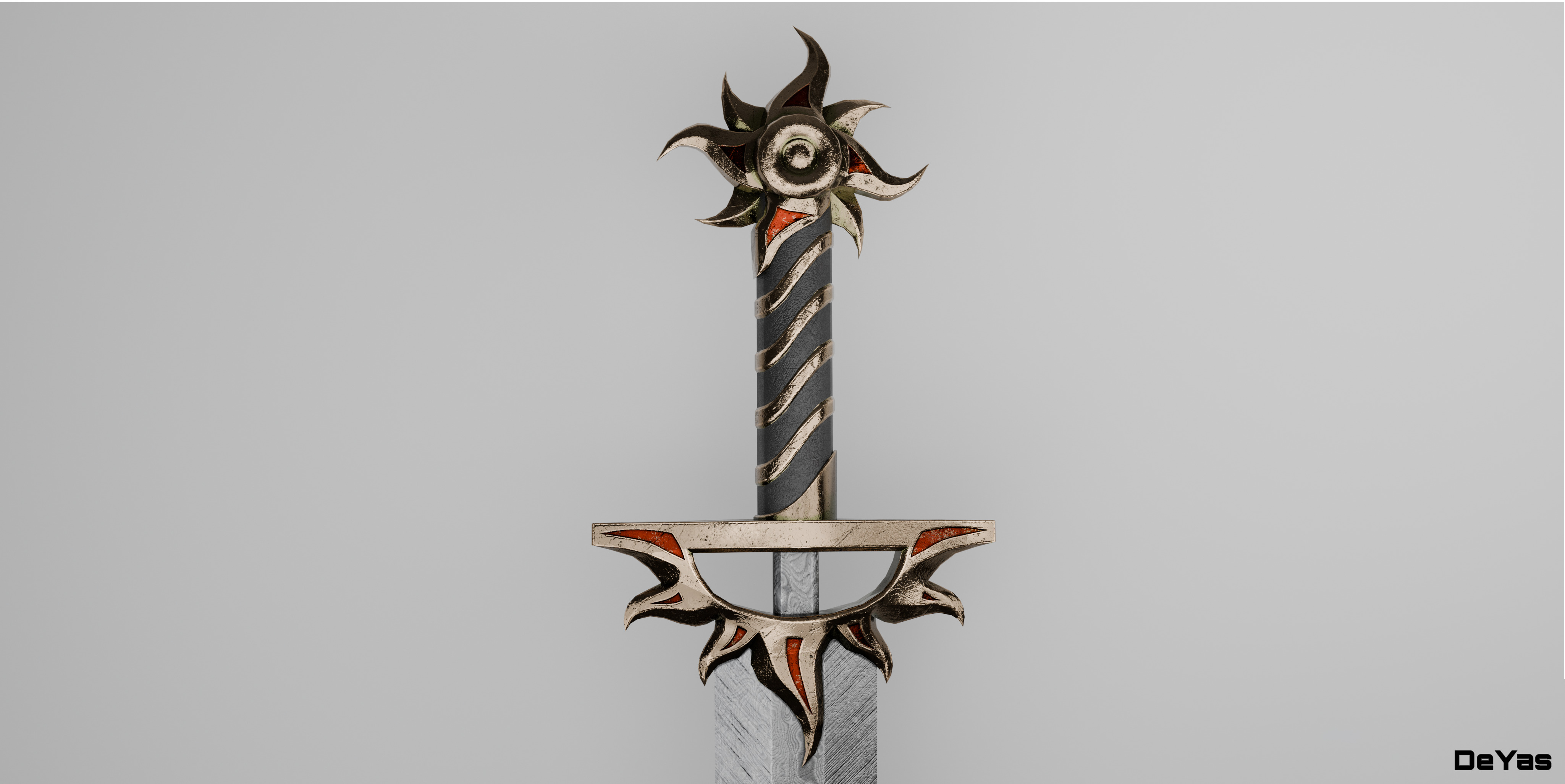 Solar sword  Low-poly 3D model_5