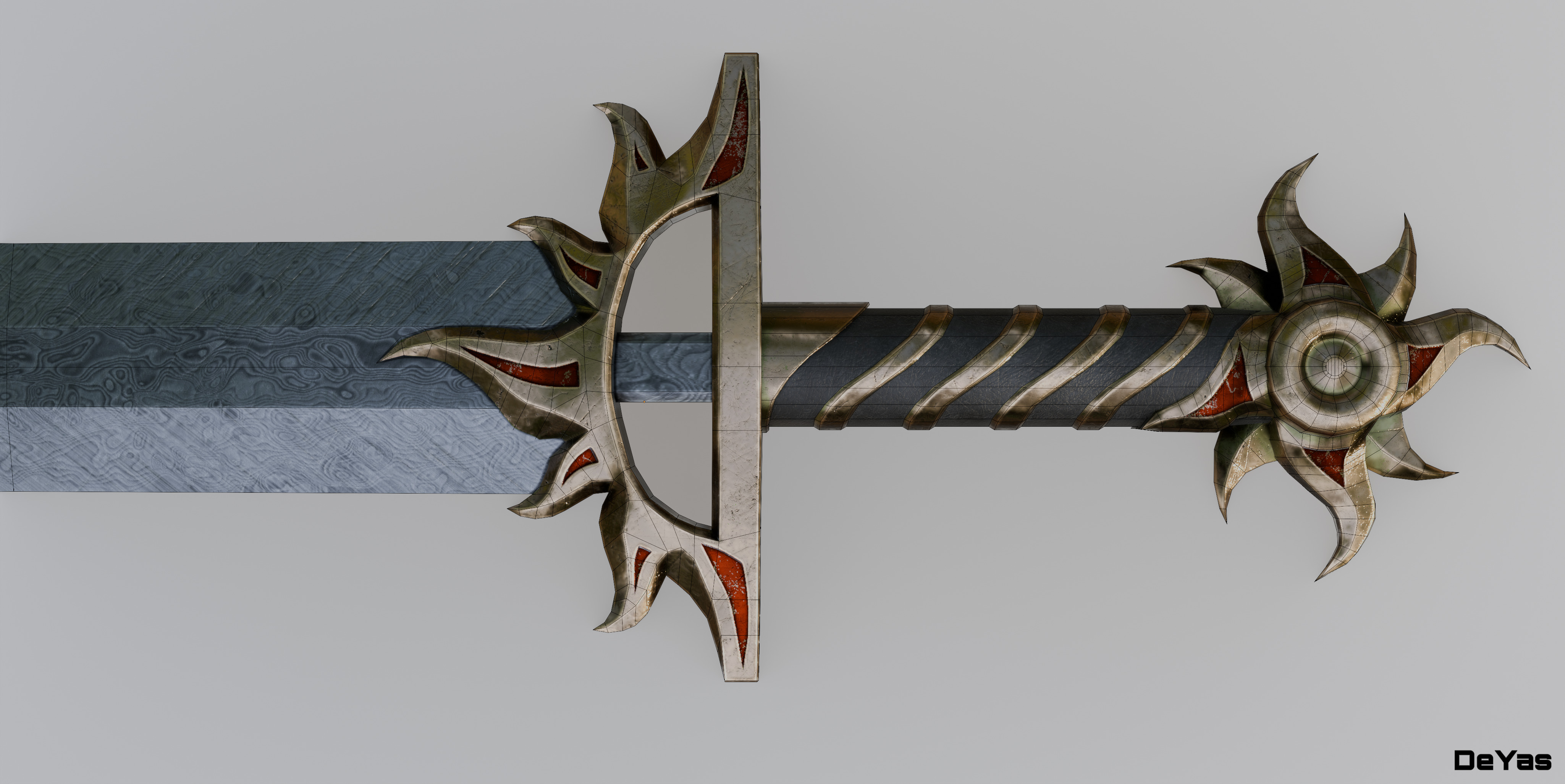 Solar sword  Low-poly 3D model_6