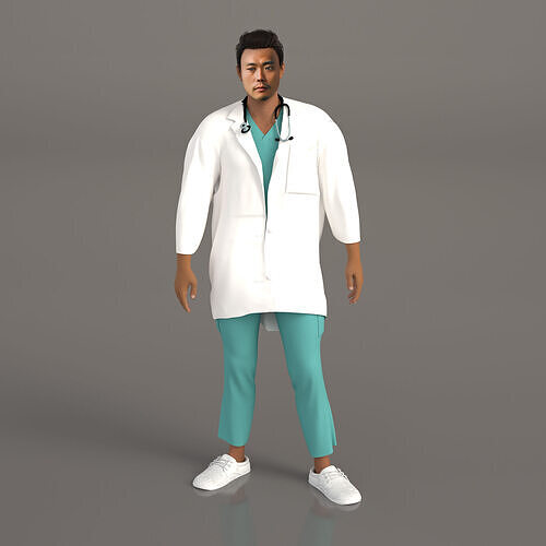 Asian Male Doctor 3D model 3D model