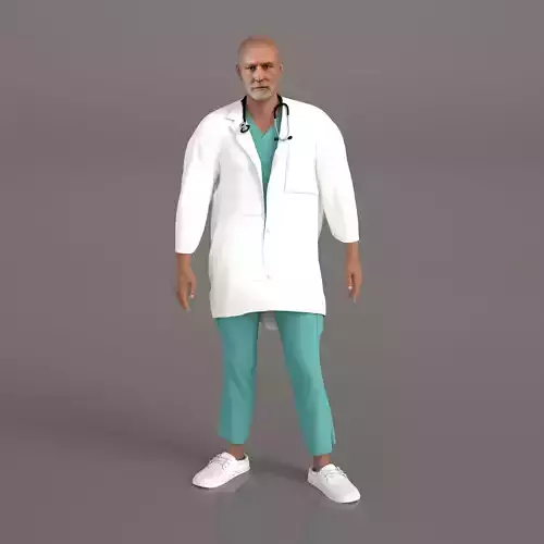 Caucasian Male Doctor 3D model