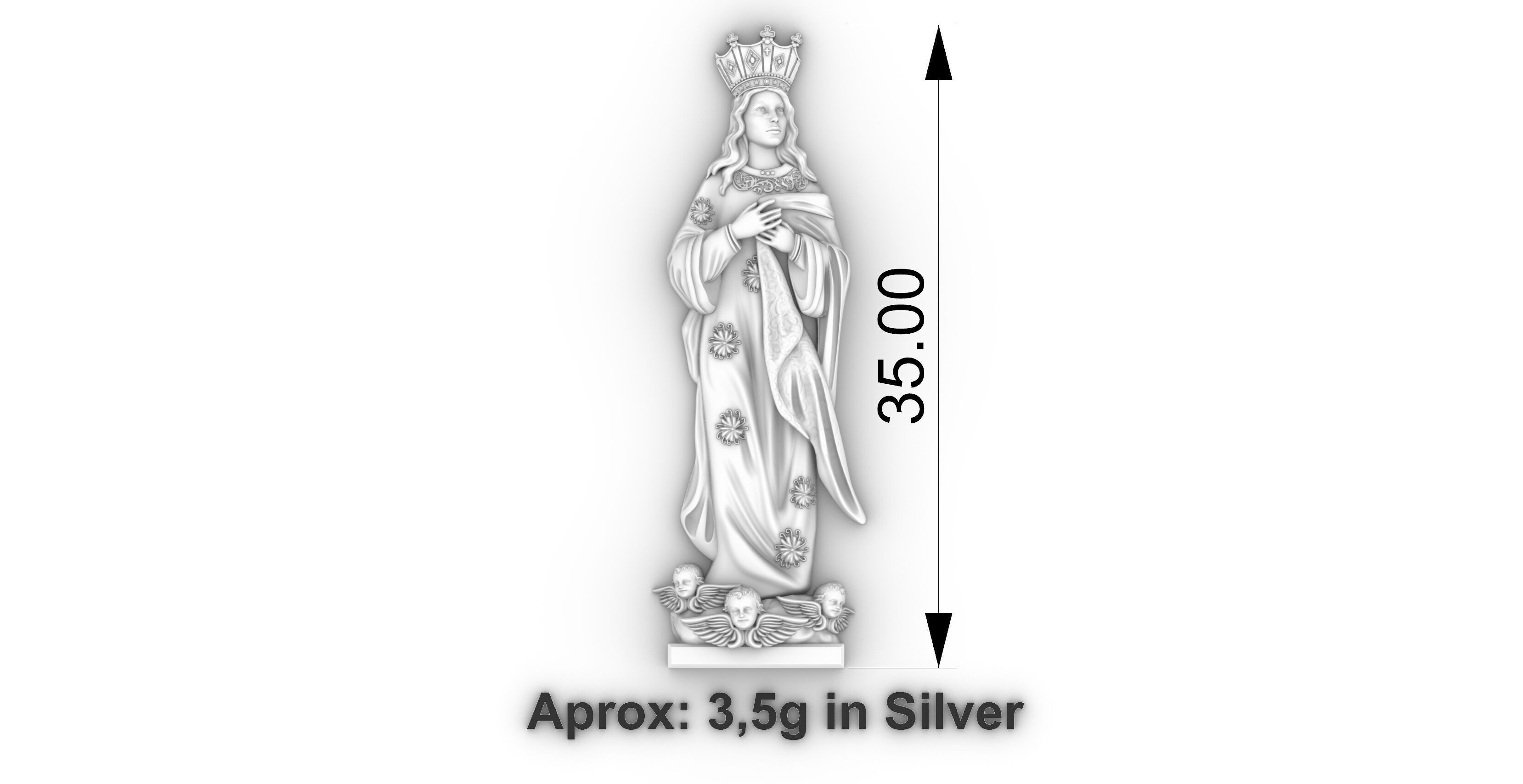 Our Lady of the Immaculate Conception - Imaculada Conceicao 3D print model_3