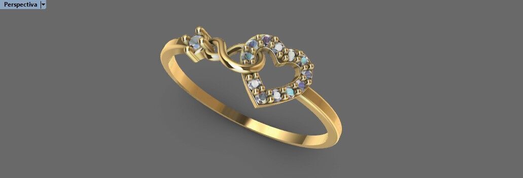 Anillo Infinito Corazon 3D print model_2