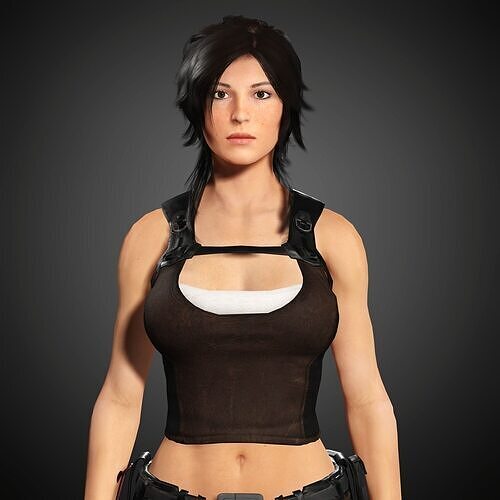 Lara Croft Character Low-poly 3D model