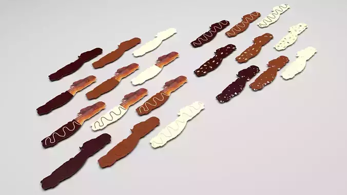 Chocolate Covered Bacons Set 3D model