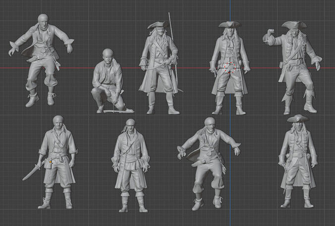 Pirate ship crew 3D print model