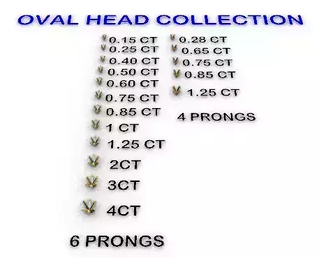 Various Oval Heads Findings Earrings nose rings styles 3D print model