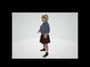 3D Rigged Female Character Blonde Girl in Jacket and Skirt Low-poly 3D model_1