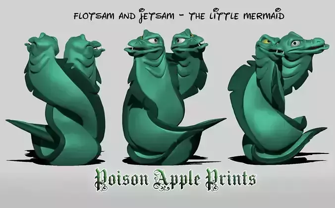Flotsam and Jetsam Character Model - The Little Mermaid 3D print model