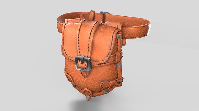 Vintage Leather Pocket Low-poly 3D model