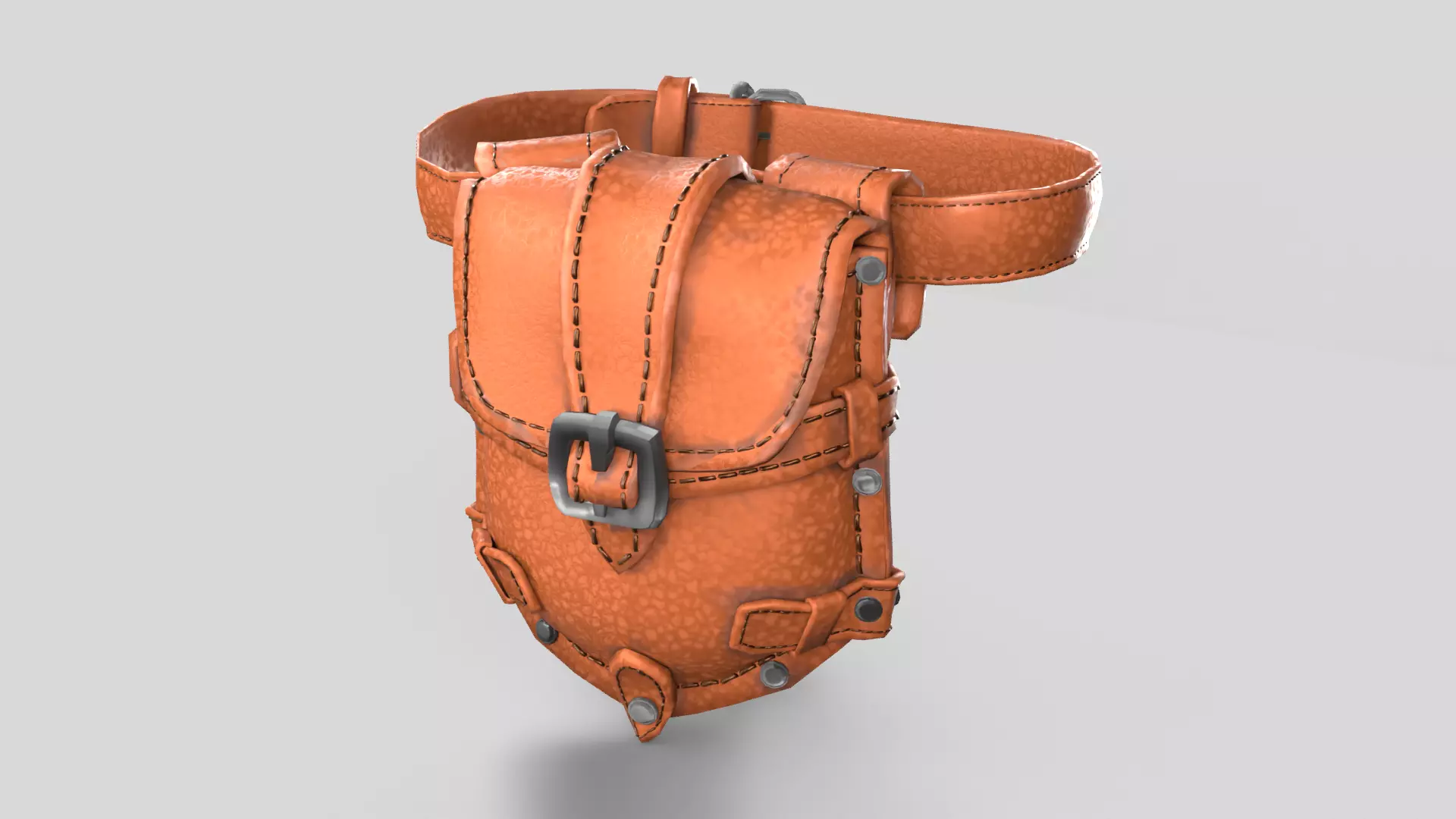 Vintage Leather Pocket Low-poly 3D model