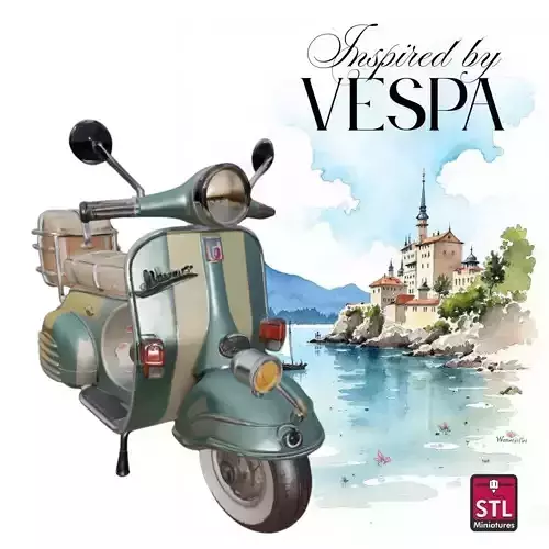 Vintage Vespa  3d printing STL File - 1950s Style Scooter 3D print model