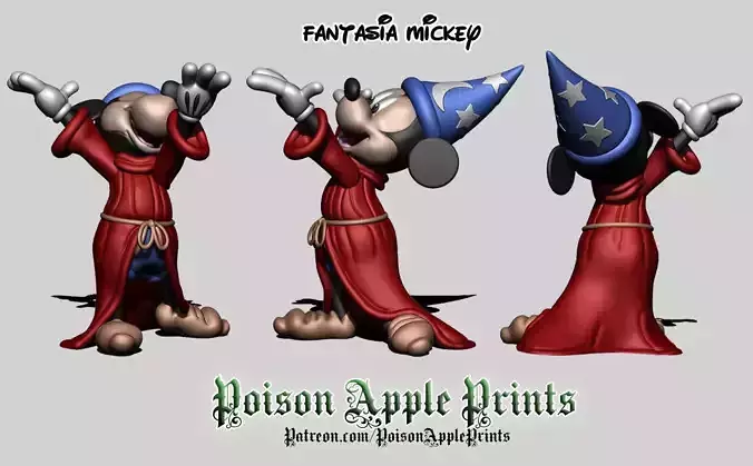 The Sorcerers Apprentice Mickey Character Model - Fantasia 3D print model