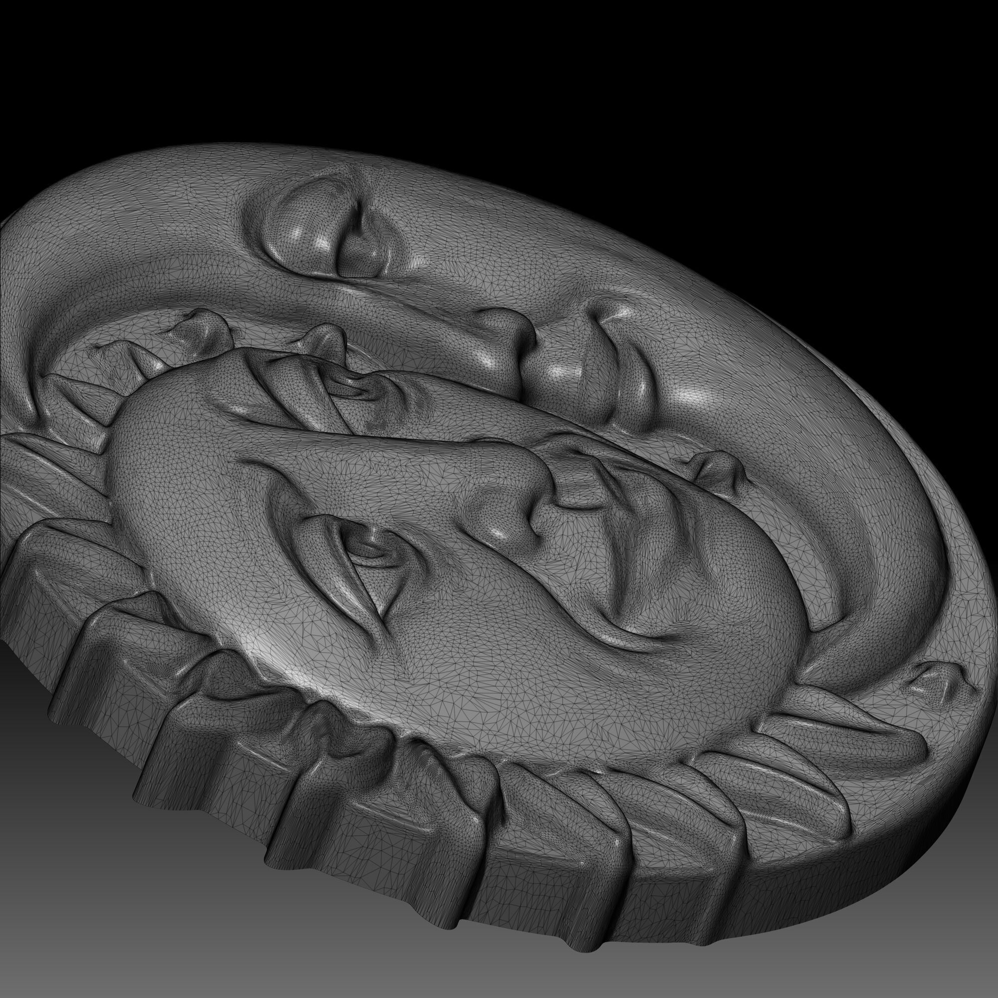 Sun Moon Face Relief Celestial Wall Art Medallion Plaque 3D print model_11