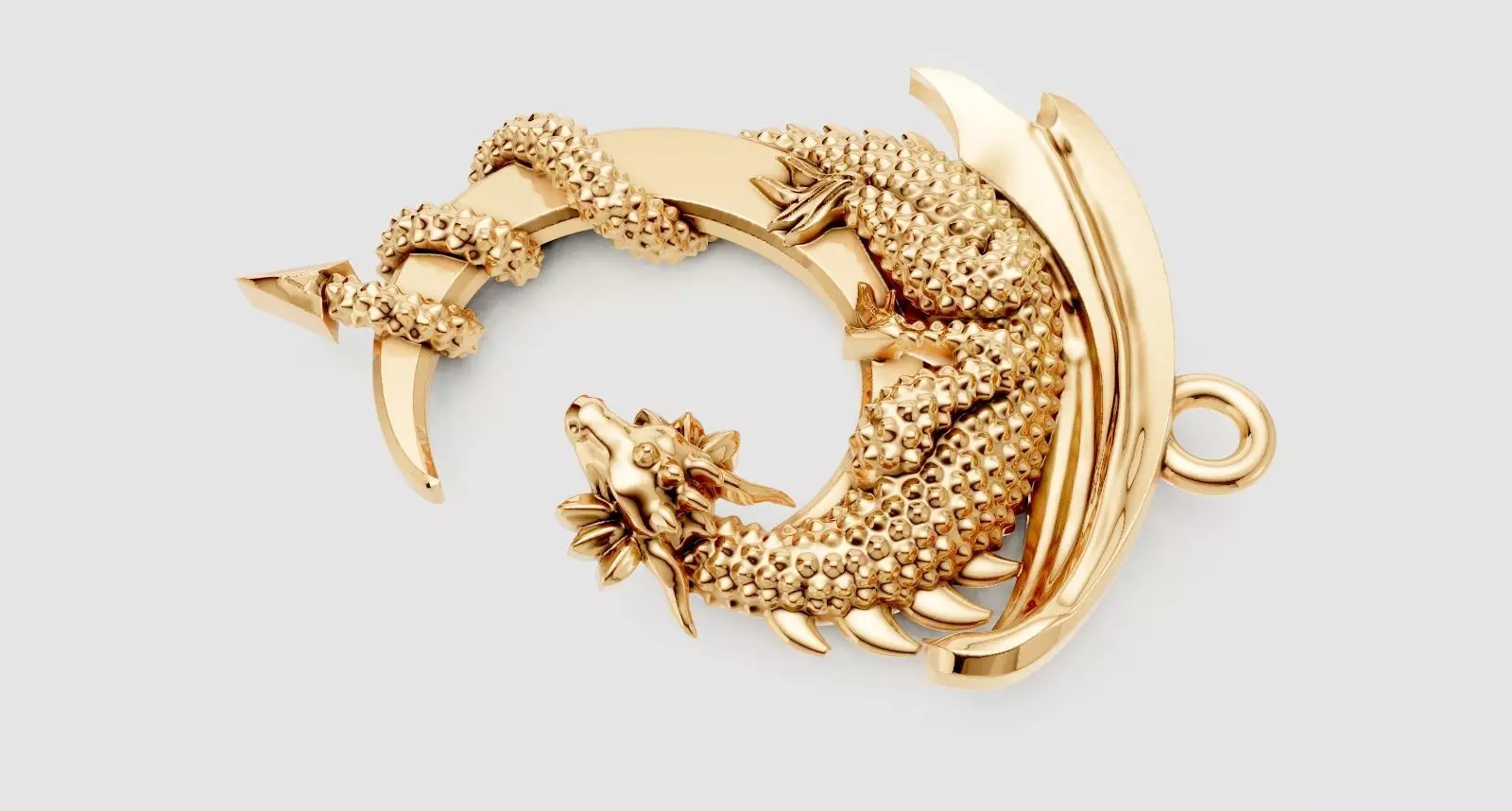 Dragon Pendant 3D print model_0