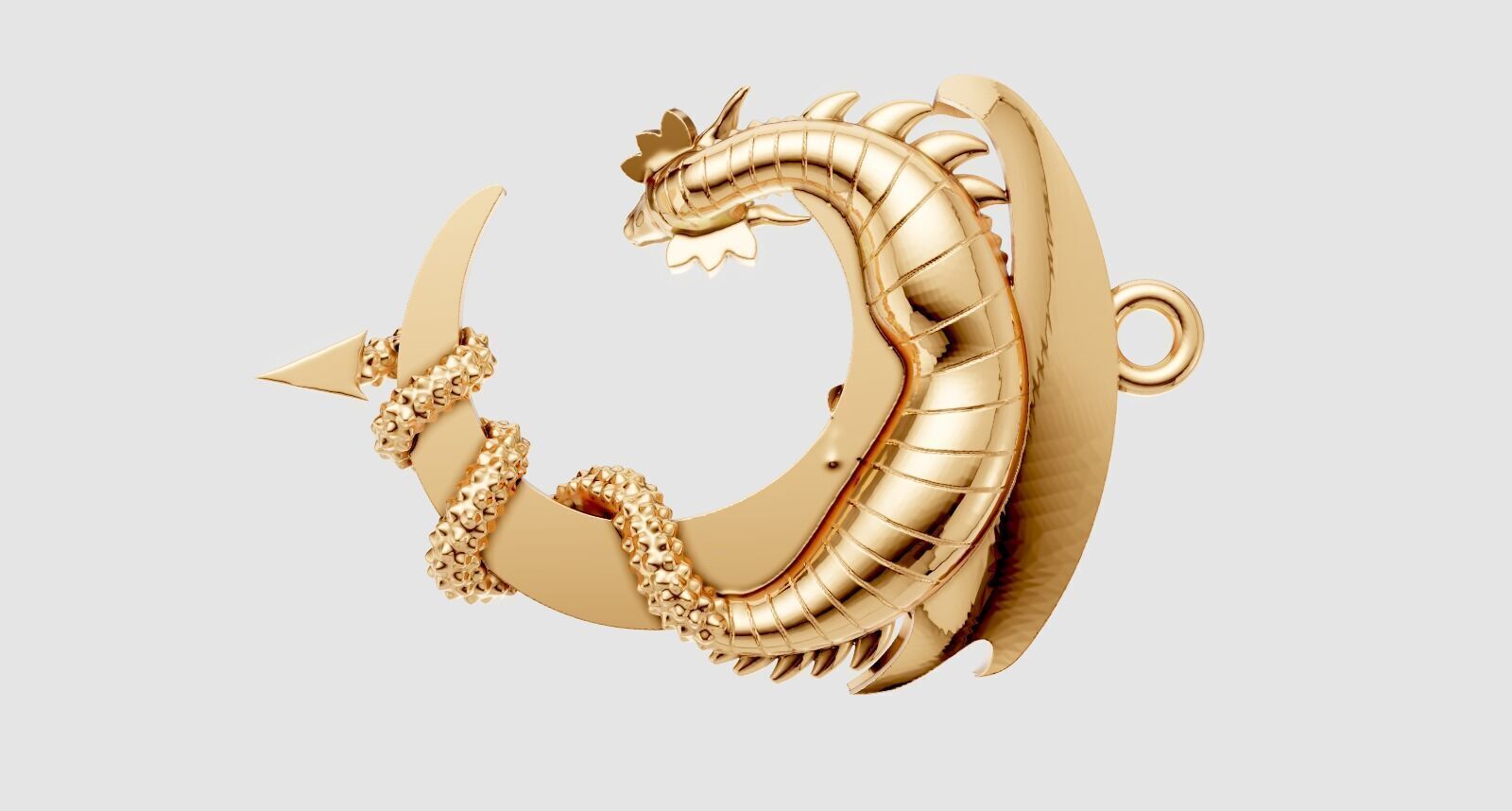Dragon Pendant 3D print model_3