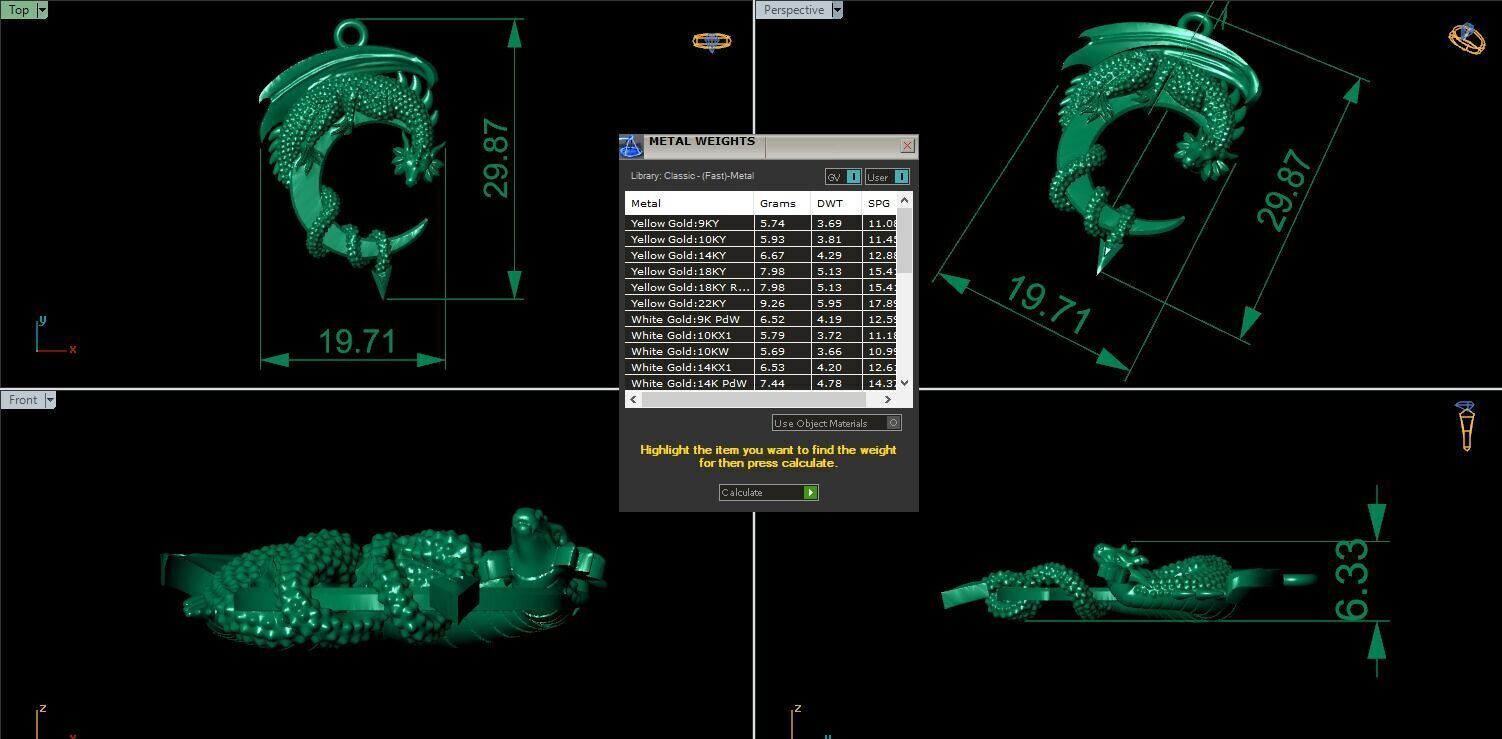 Dragon Pendant 3D print model_4