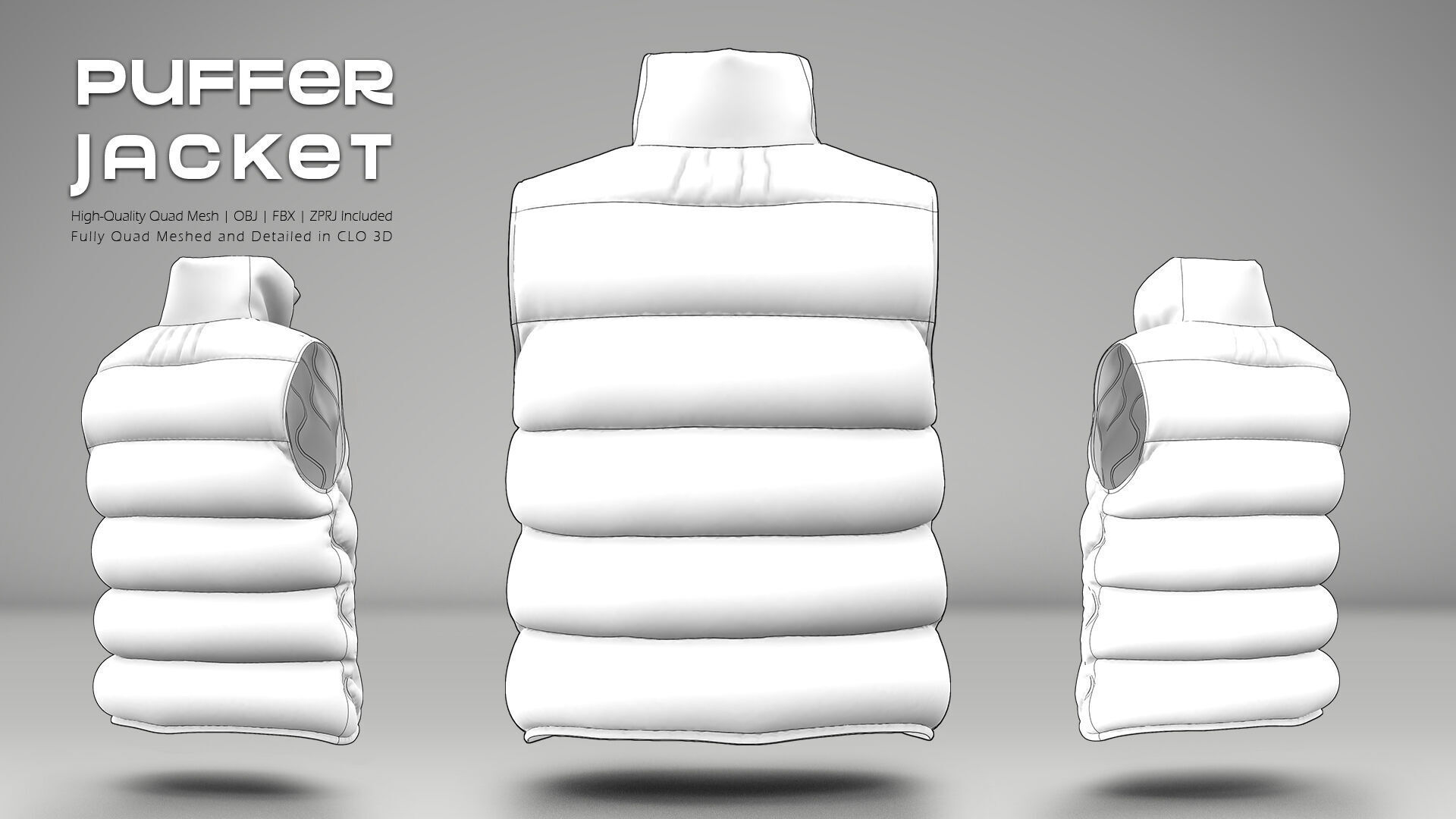 Puffer Jacket 03  3D model_9