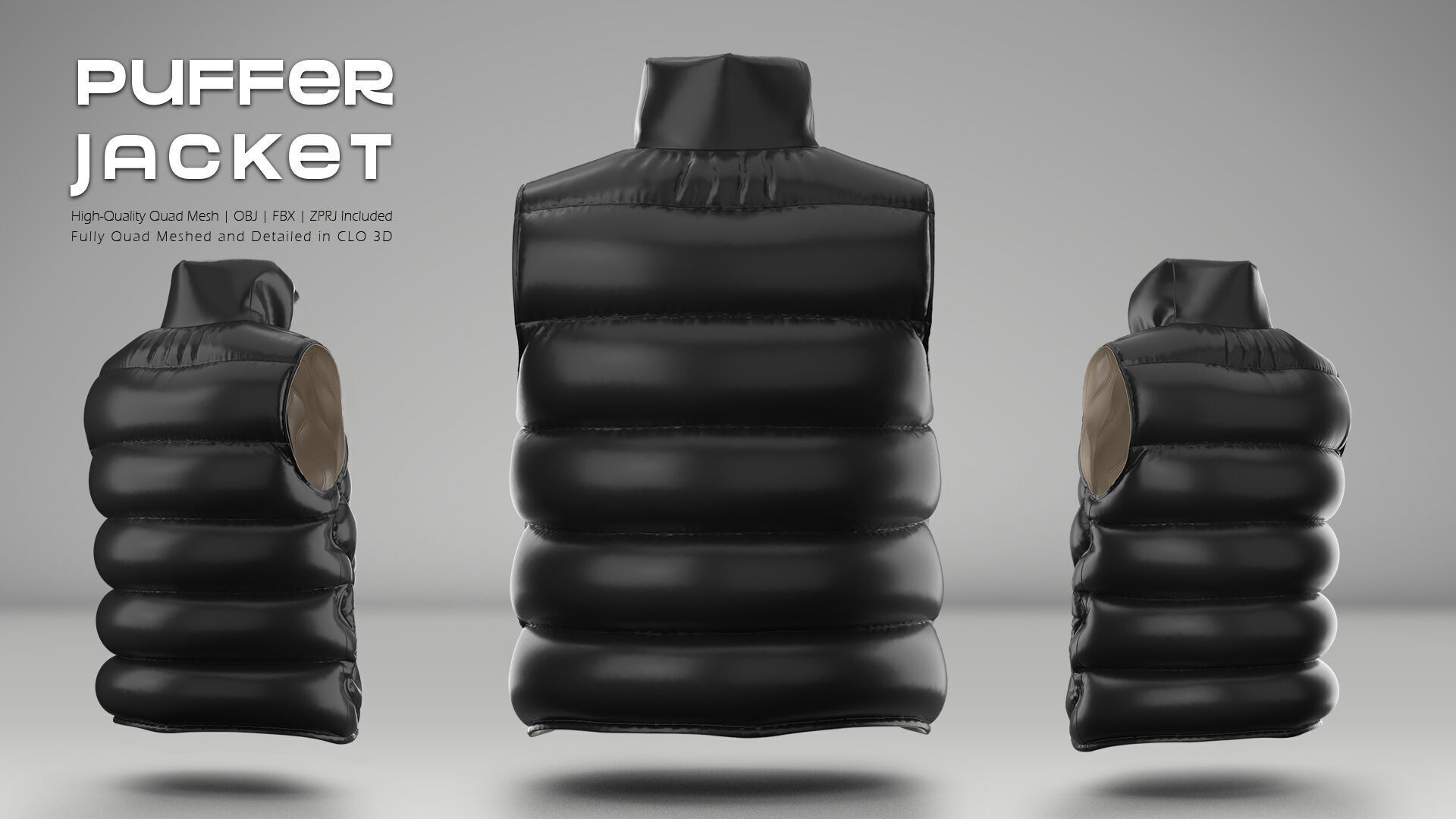 Puffer Jacket 03  3D model_3