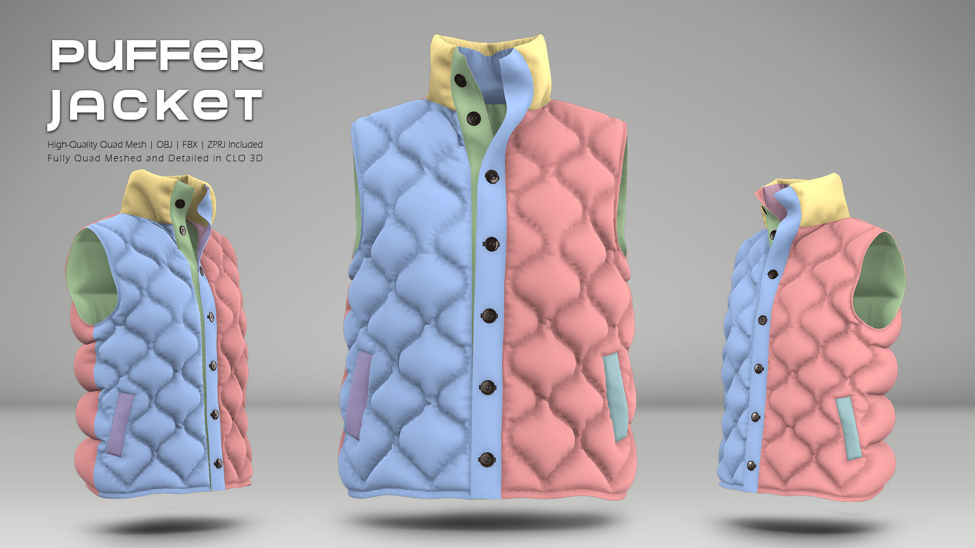 Puffer Jacket 03  3D model_6