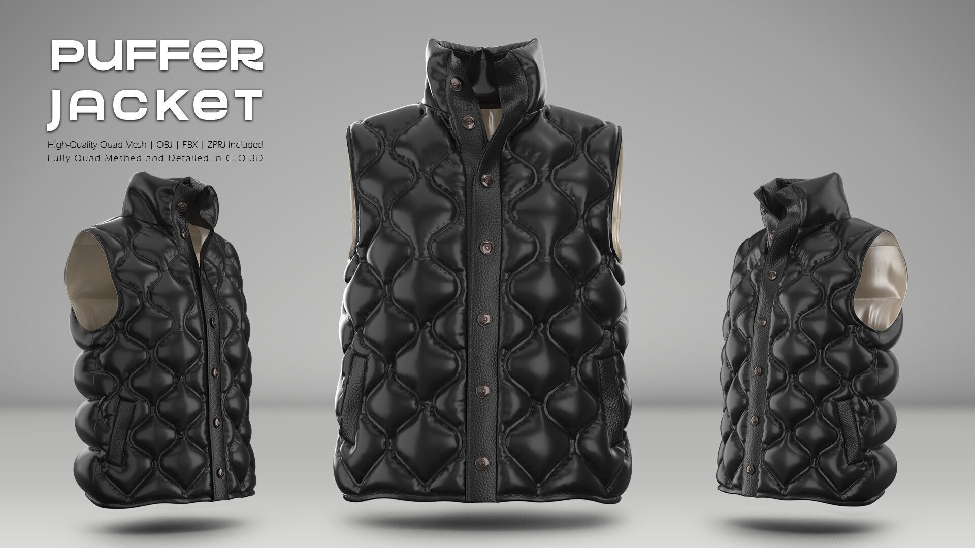 Puffer Jacket 03  3D model_2