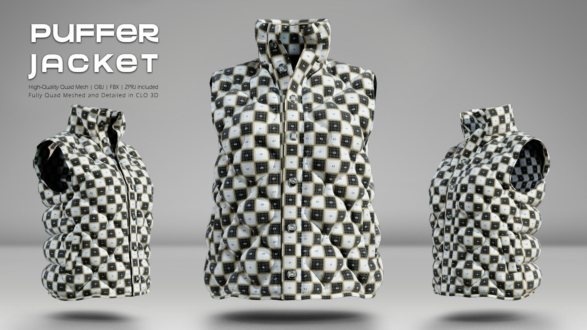 Puffer Jacket 03  3D model_4