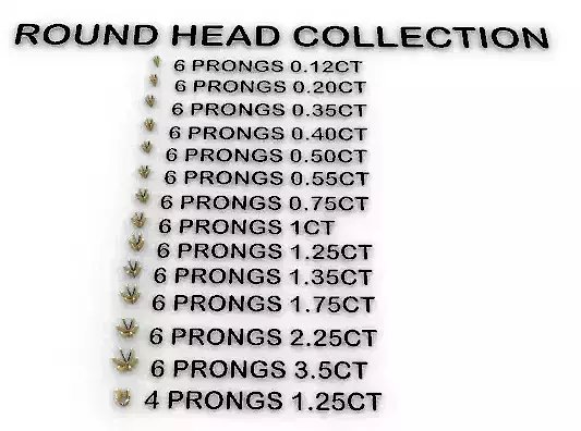 Various Round Heads Findings Earrings nose rings styles 3D print model