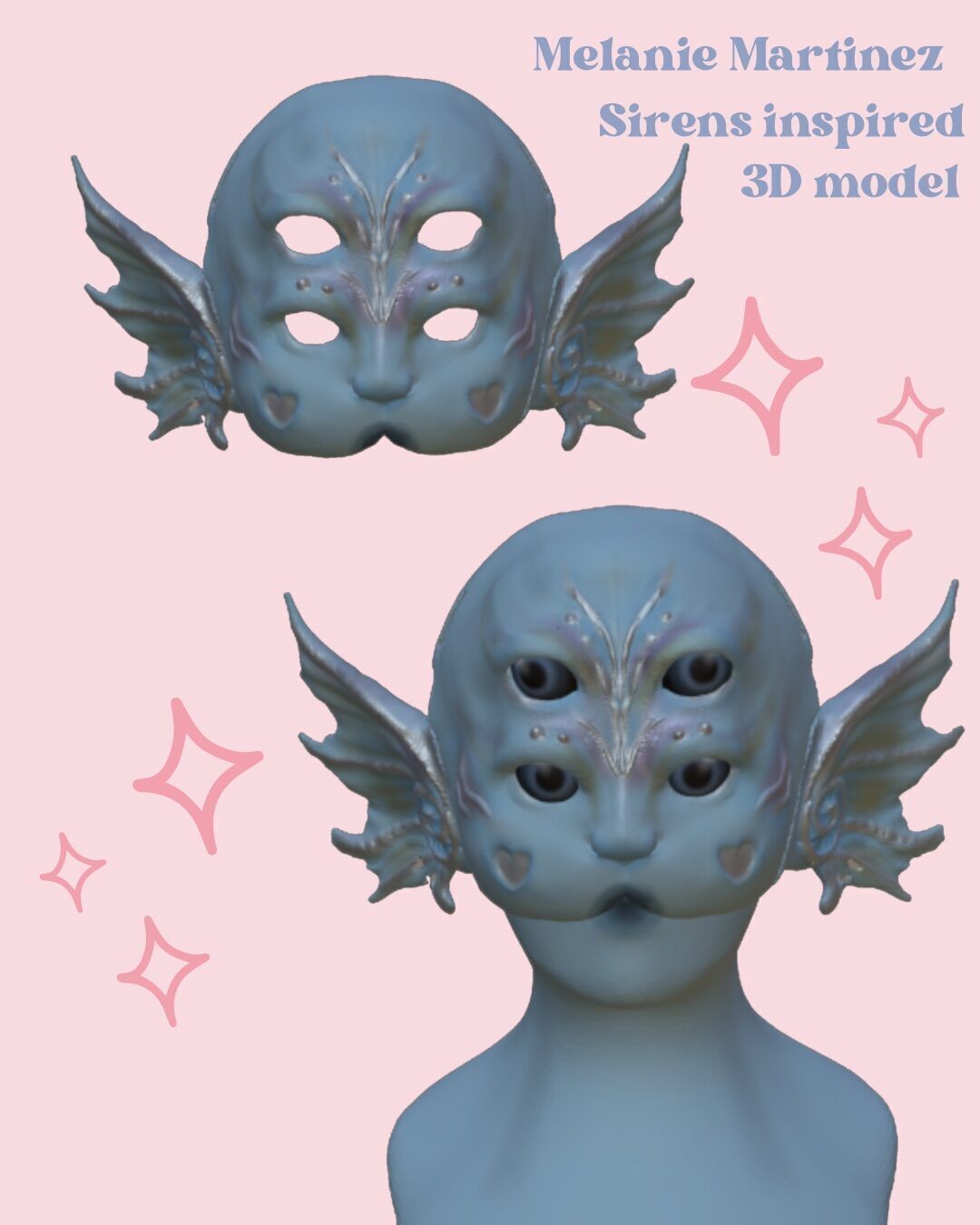 Melanie Martinez Portals Sirens Creature inspired mask 3D print model_1