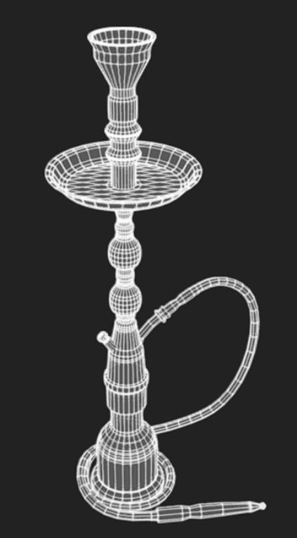 Hookah Low-poly 3D model_11