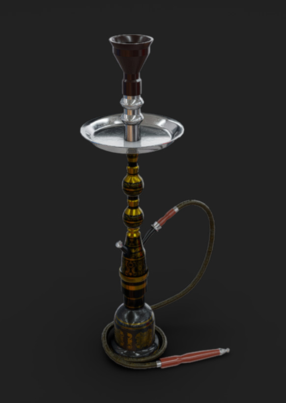 Hookah Low-poly 3D model_1