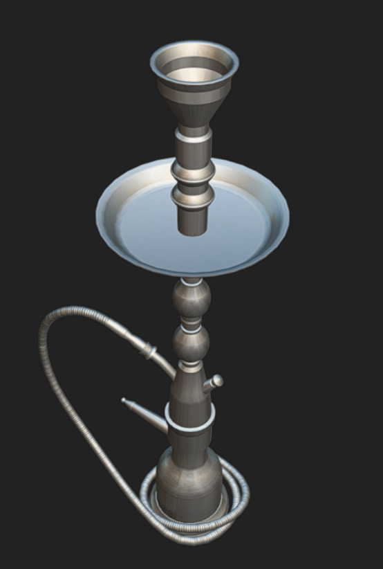 Hookah Low-poly 3D model_8