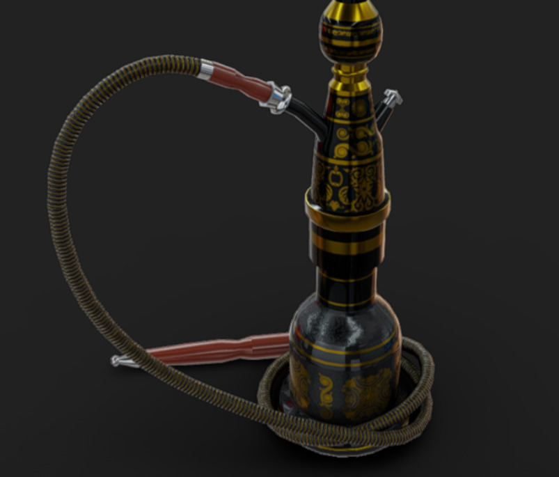 Hookah Low-poly 3D model_5