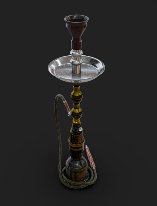 Hookah Low-poly 3D model_3