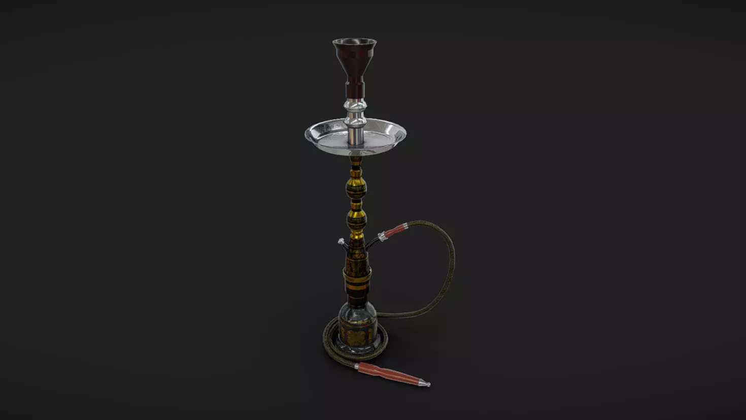 Hookah Low-poly 3D model_0