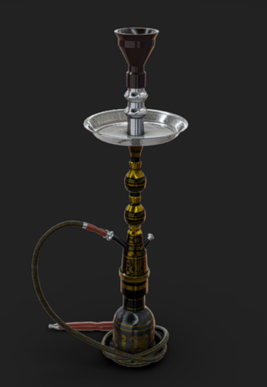 Hookah Low-poly 3D model_4