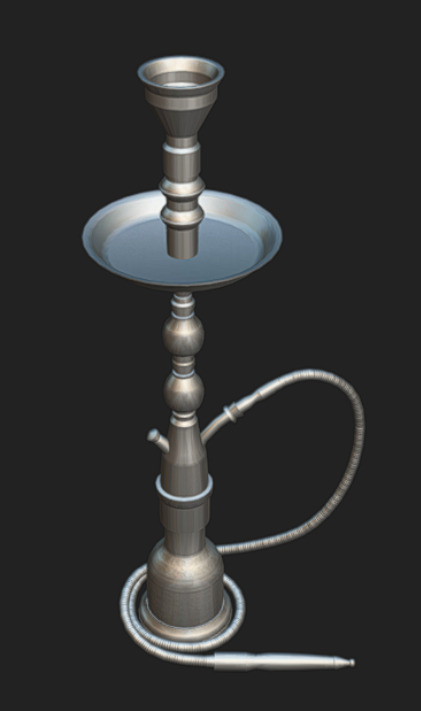Hookah Low-poly 3D model_9