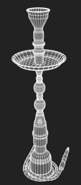 Hookah Low-poly 3D model_13