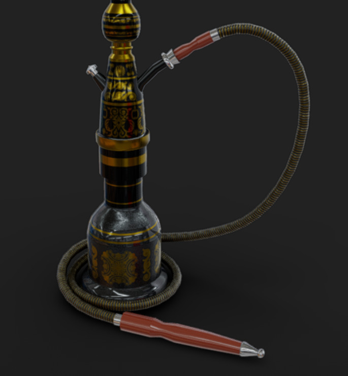Hookah Low-poly 3D model_6