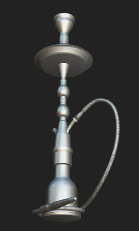 Hookah Low-poly 3D model_7