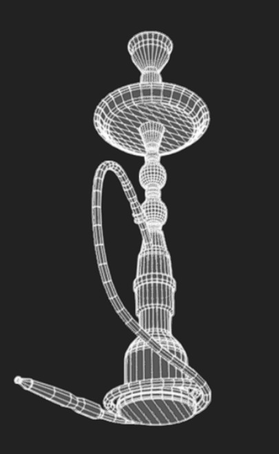 Hookah Low-poly 3D model_10