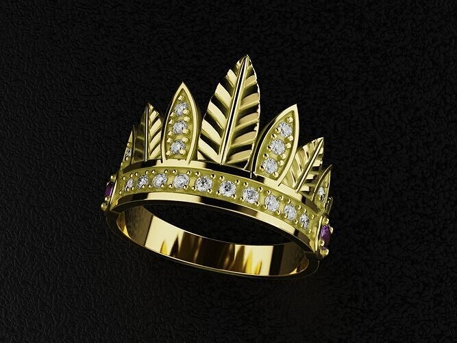 Anillo Corona Indio - Indian Crown Ring 3D print model
