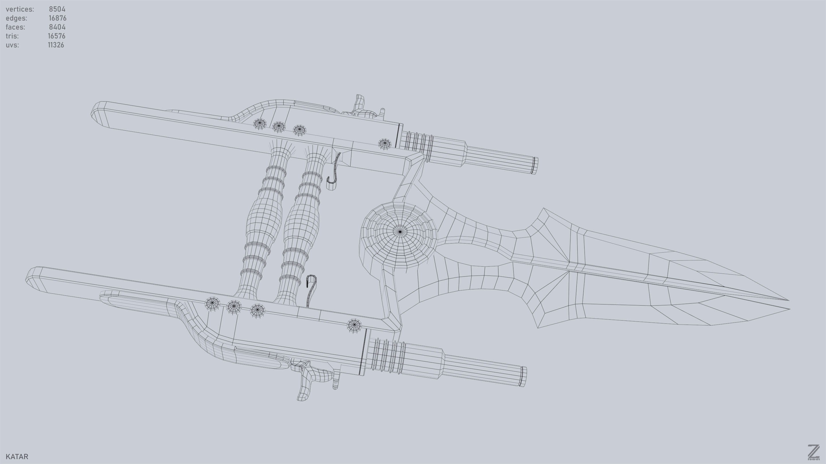Katar Low-poly 3D model_13