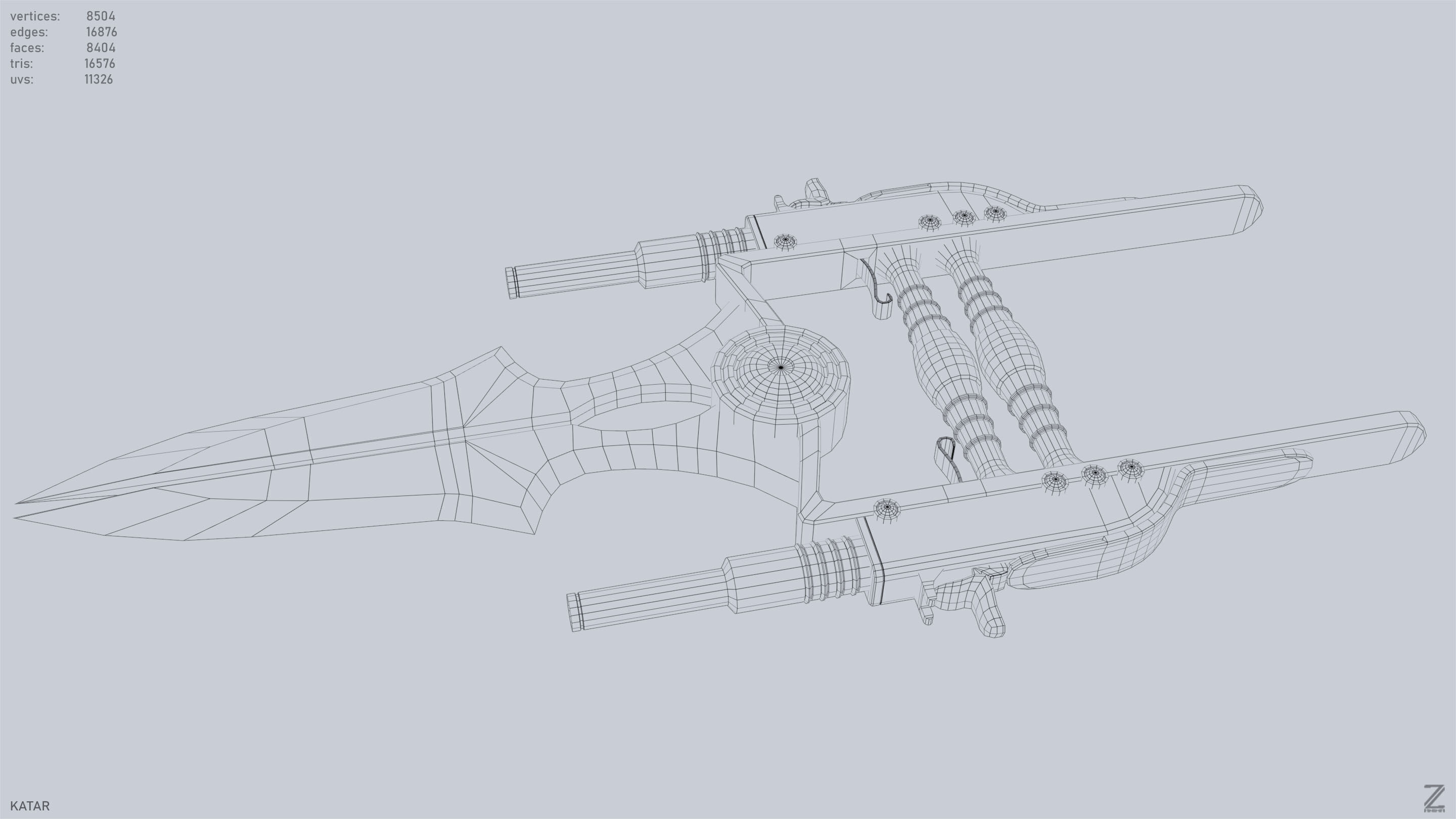 Katar Low-poly 3D model_11