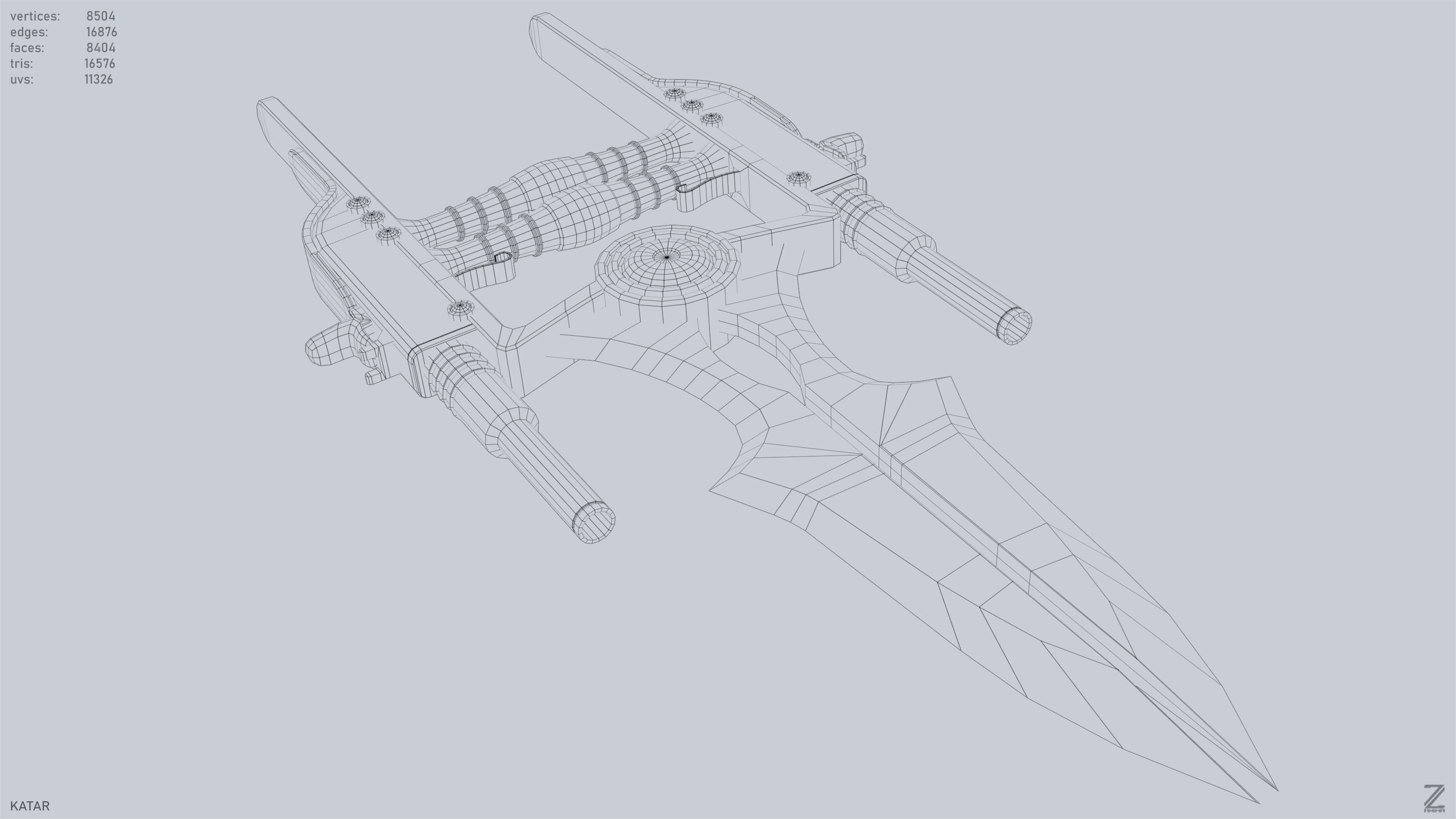 Katar Low-poly 3D model_14