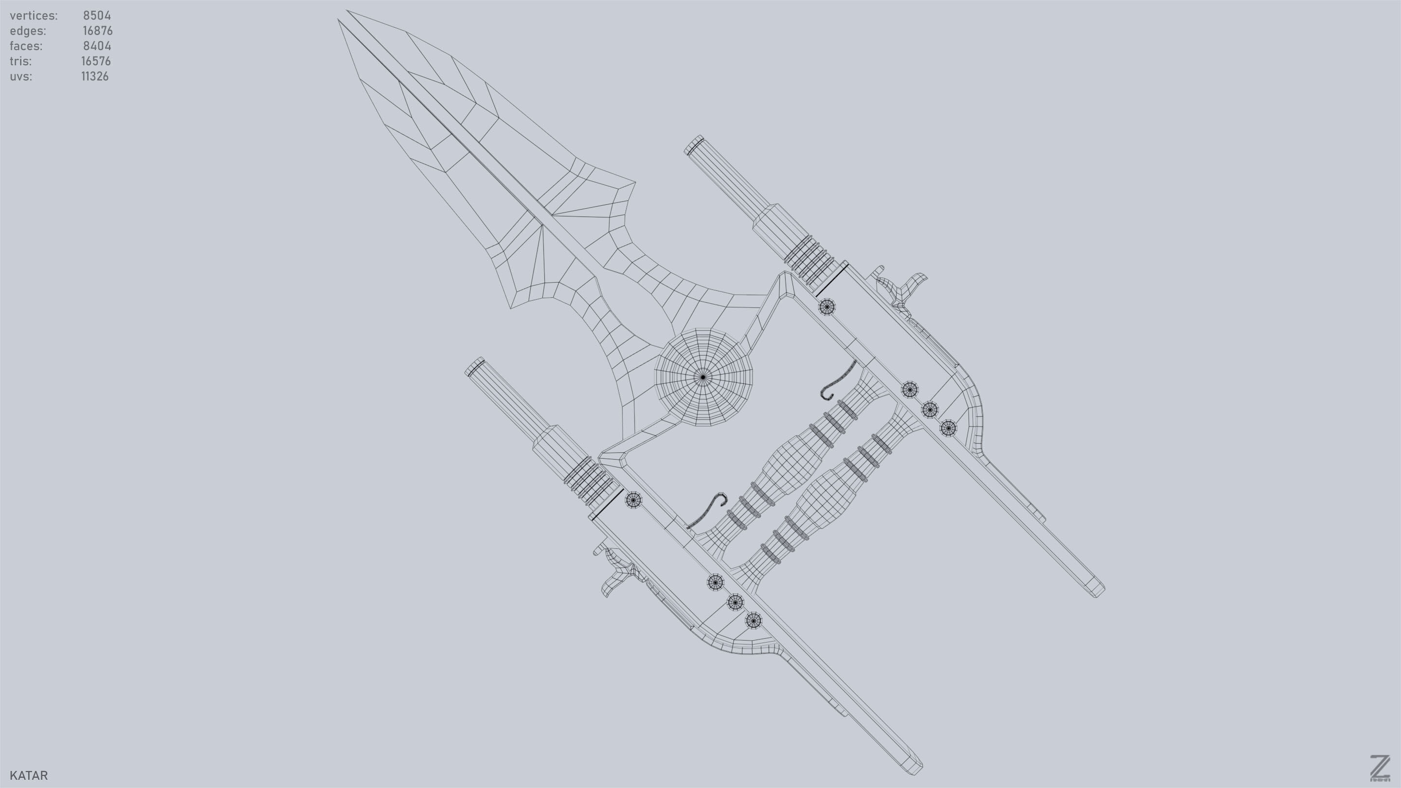 Katar Low-poly 3D model_10