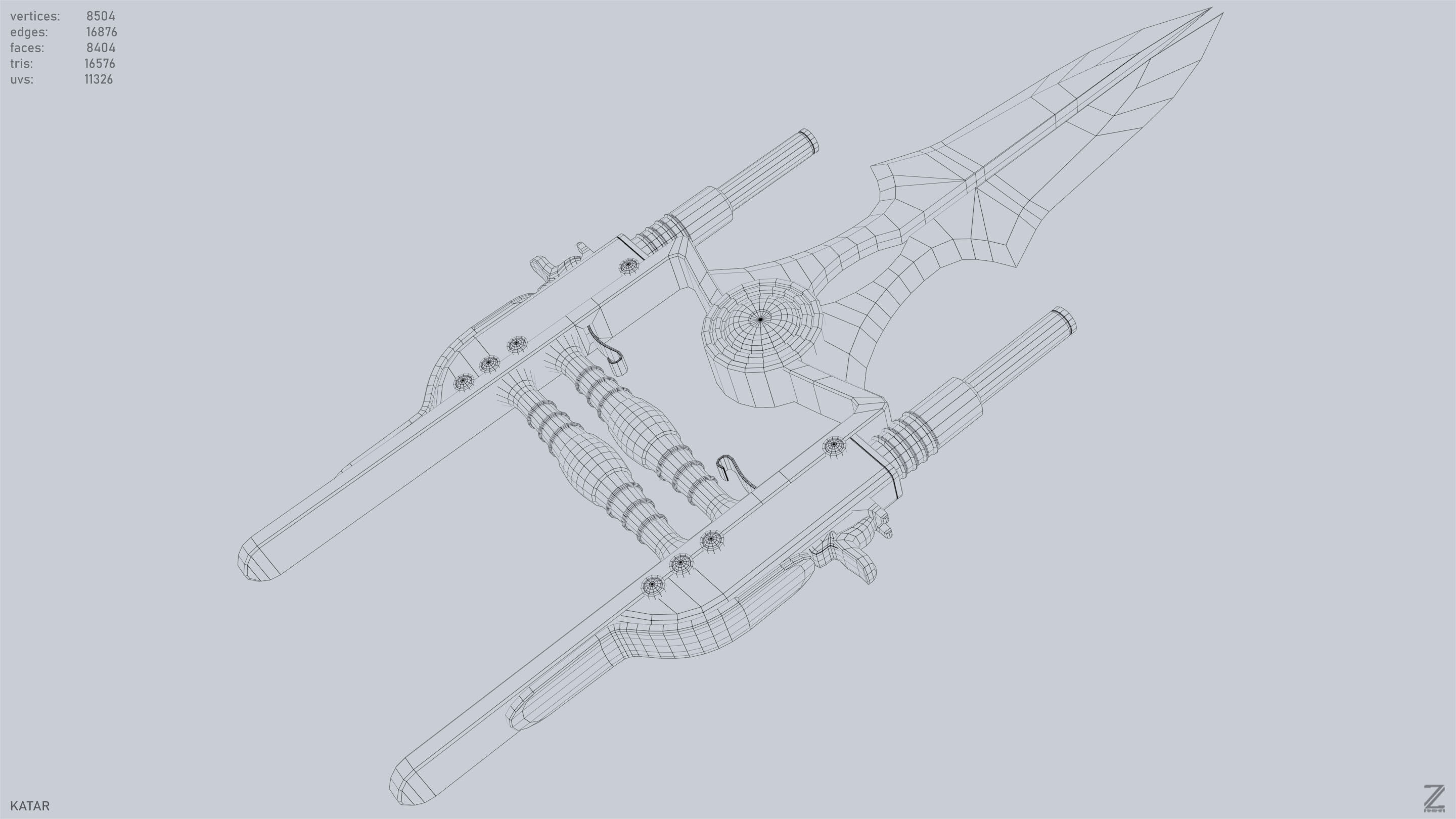 Katar Low-poly 3D model_15