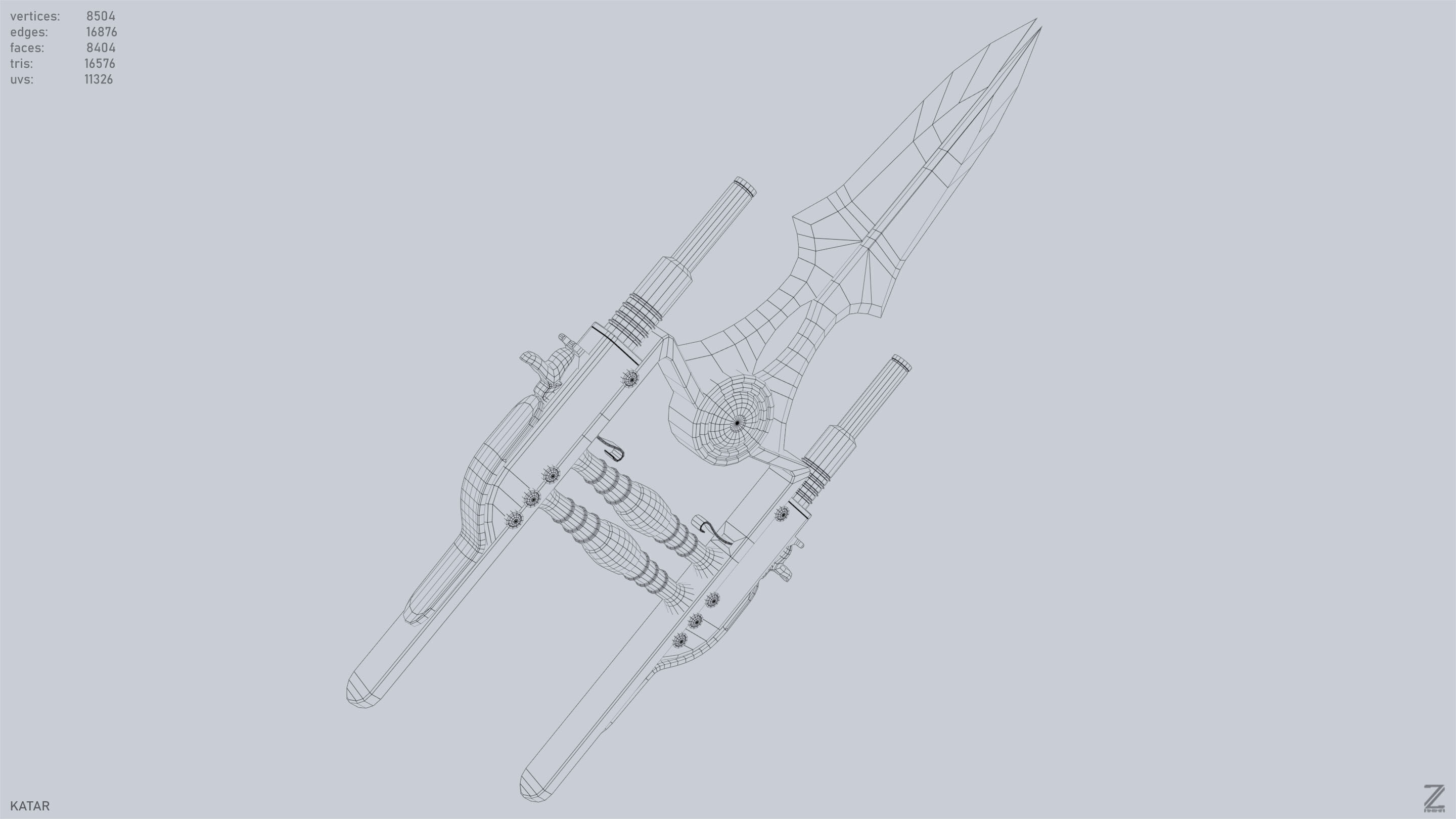 Katar Low-poly 3D model_12