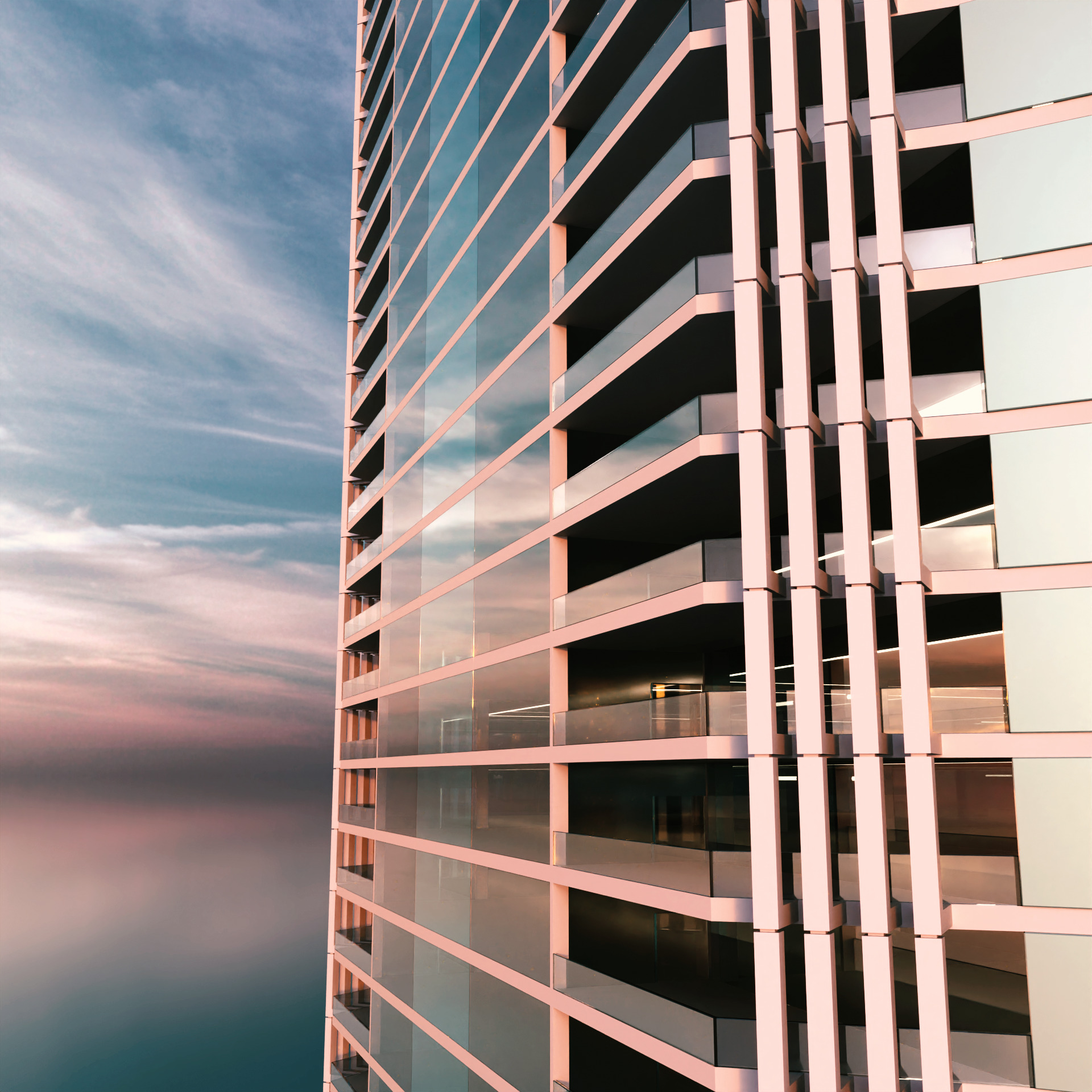 Modern Building Concept V303 3D model_8