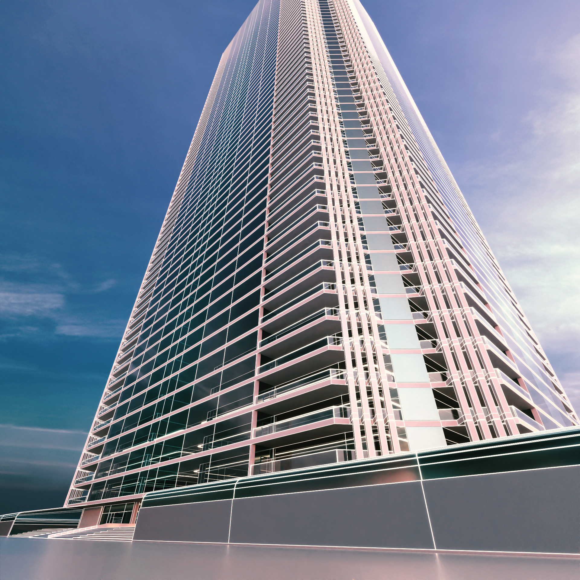 Modern Building Concept V303 3D model_17