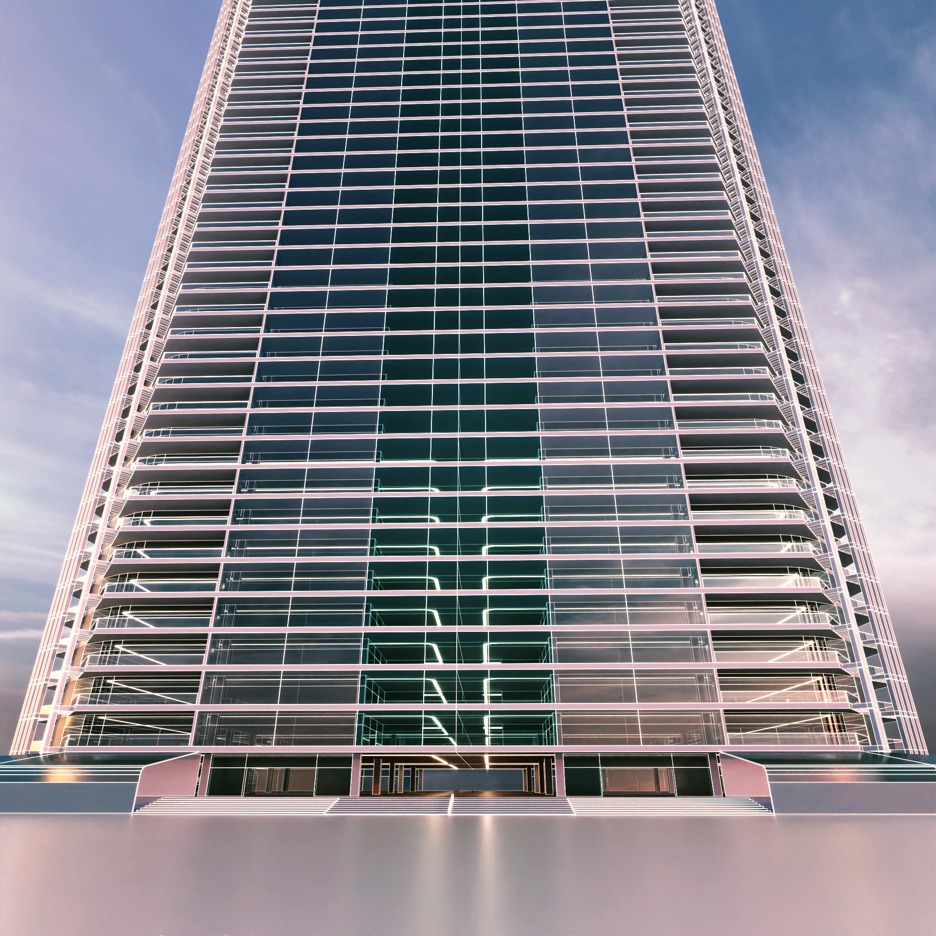 Modern Building Concept V303 3D model_16